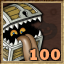 A chest mimic with the number 100 in the corner