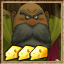 A gruff looking man with bushy gray moustache and beard with three cheese icons in the corner